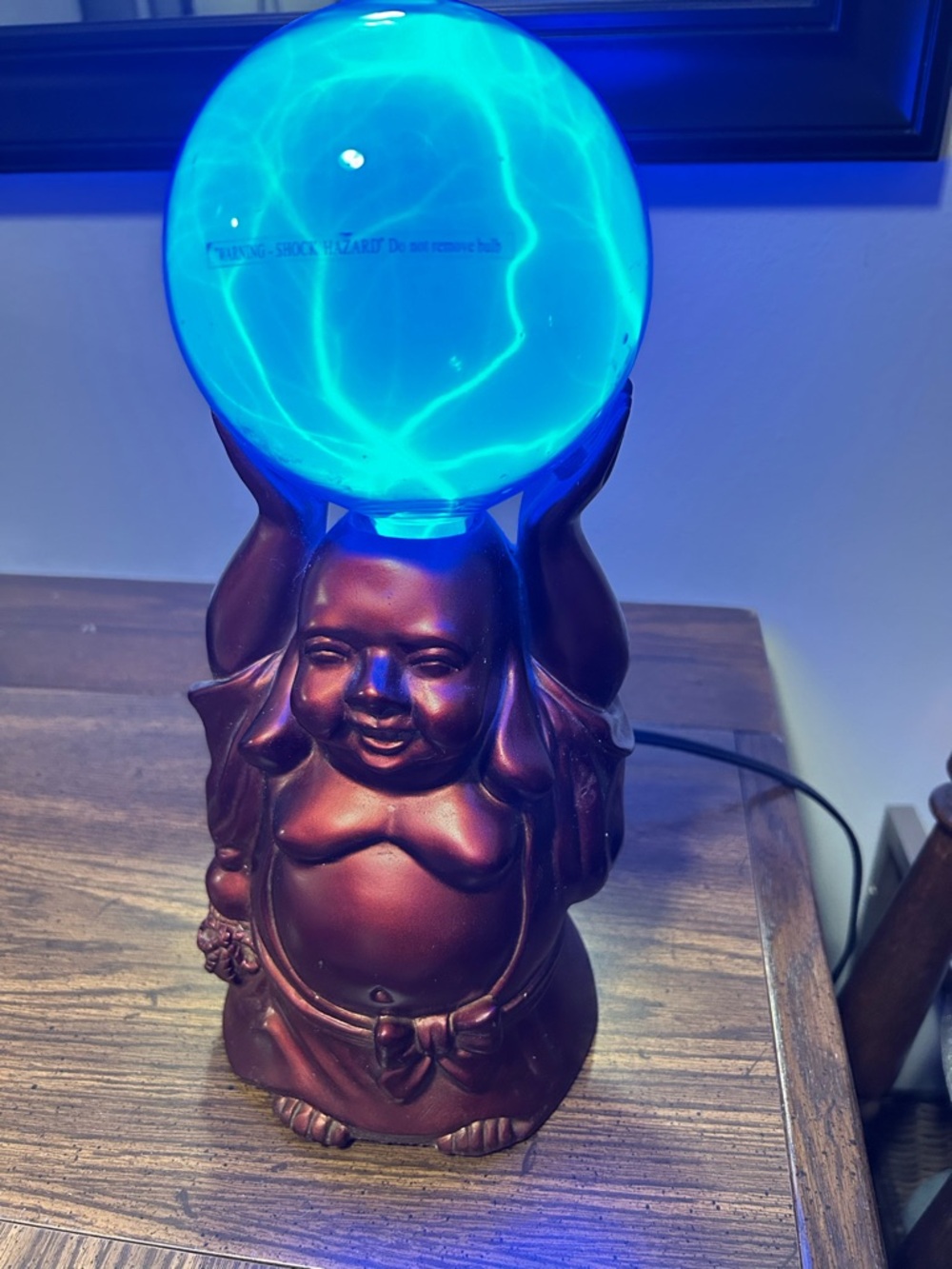 2006 Static Buddha Lamp with Blue Plasma Globe